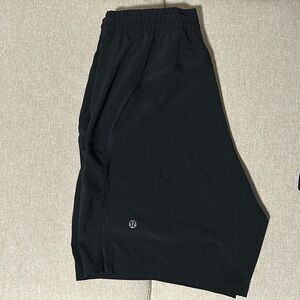 Black Lululemon Pace Breaker Linerless Shorts. 7 inch inseam.